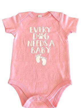NEW Babi Essential Every Dog Needs a Baby Pink Onesie Size Newborn